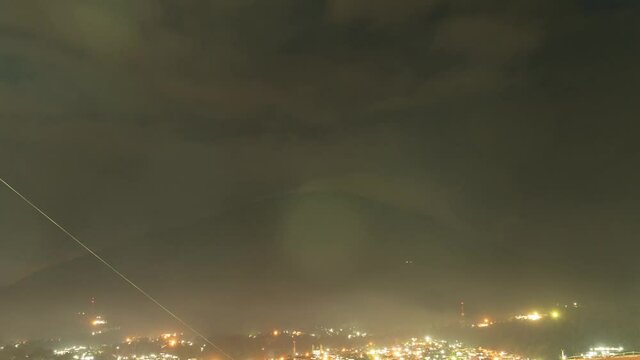 Time Lapse of Mount Gamalama Volcano in Ternate Island City, North Maluku, Indonesia