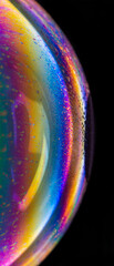 Planet made of soap bubble. Creative space background. Vertical photo. 9:21 aspect ratio