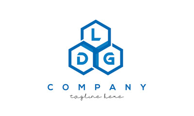 LDG letters design logo with three polygon hexagon logo vector template