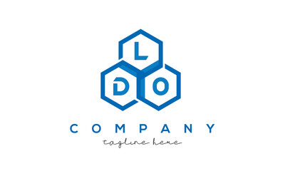 LDO letters design logo with three polygon hexagon logo vector template