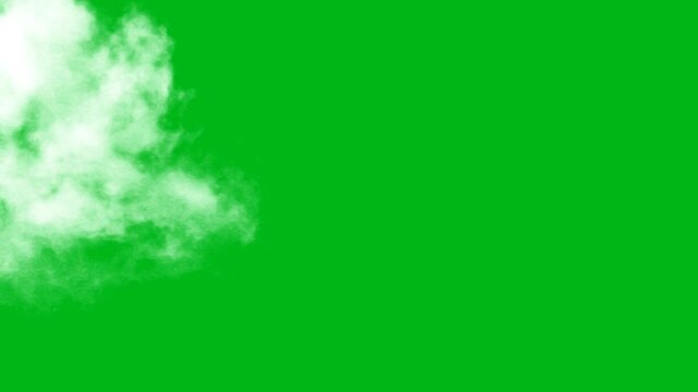 The floating cloud design on a green screen background