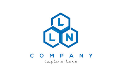 LLN letters design logo with three polygon hexagon logo vector template