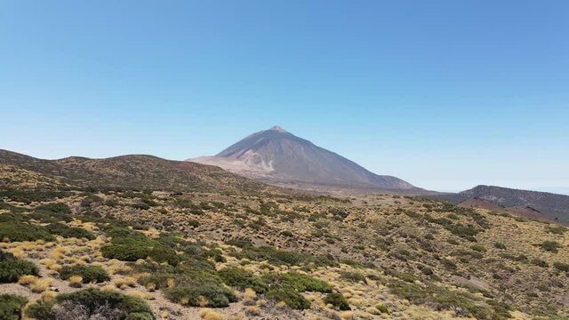 Unique volcanic nature landscape of Teide National Park in Tenerife, Canary Islands. Desertic scenery of the volcano on a sunny day
