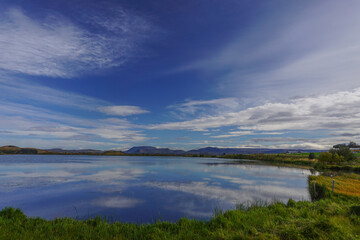 Myvatn, Iceland: A shallow lake situated in an area of active volcanism in the north of Iceland near the  Krafla volcano.