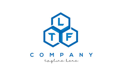 LTF letters design logo with three polygon hexagon logo vector template