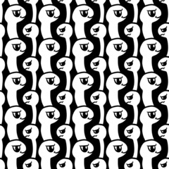 seamless pattern of cute monster cartoon