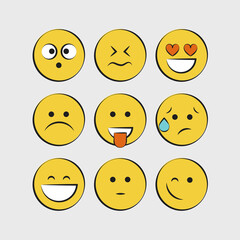 Set of smile icons. emoji. emoticons