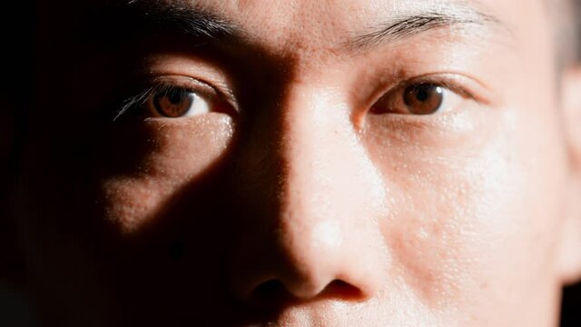 男性の顔のクローズアップ