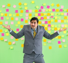 Businessman with many business priorities