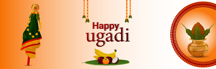 Gudi padwa celebration greeting card and background