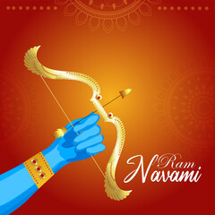 Ram navami greeting card or banner