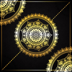 Fototapeta premium Luxury mandala background with golden decoration