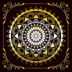 Golden mandala design concept and background