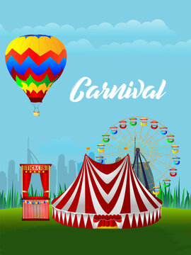 Carnival party celebration poster with creative mask