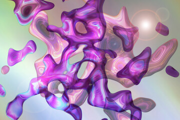 Abstract multicolored liquid background with bubbles