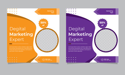Digital Marketing Social Media Post Banner Design Template