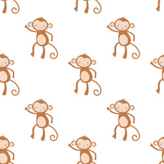 cute monkeys seamless pattern design for kids, decorating, wallpaper, wrapping paper, fabric, backdrop and etc.