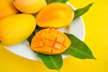 Photo of fresh mango fruit high in vitamins.