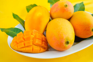 Photo of fresh mango fruit high in vitamins.