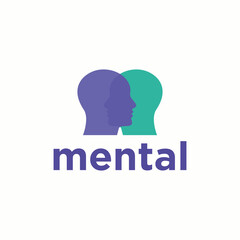 Two head for mental health logo design