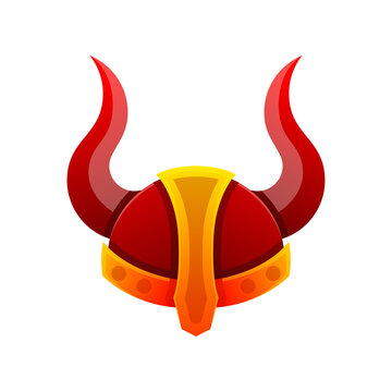 colorful viking helmet logo design