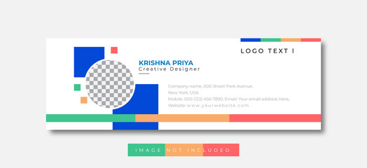 Email signature template and personal social media email footer