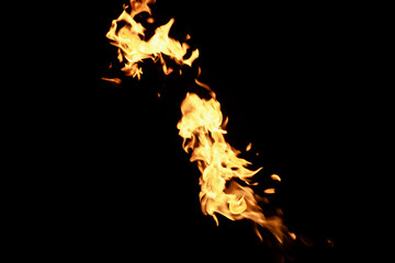 flames on a black background
