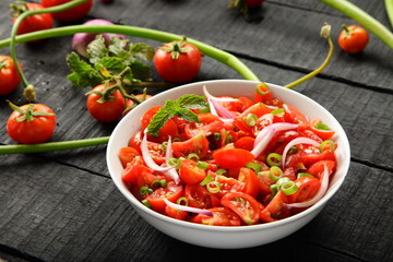 Homemade delicious tomato fresh salad.