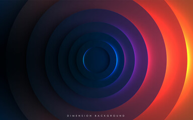 Dynamic circle dimension background with colorful light effect
