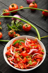 Healthy eating- diet meal organic tomato fresh salad