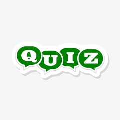 Quiz logo with speech bubble symbols sticker icon