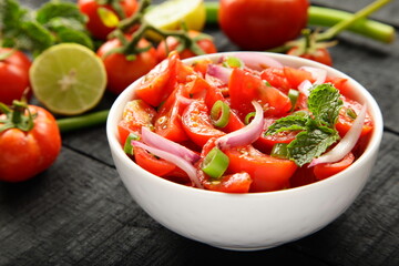 Healthy eating- diet meal organic tomato fresh salad