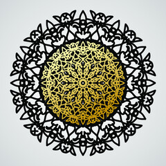 Luxury Mandala Gold Ornament In Arabesque Islamic Style For Invitation And Wedding Luxury Mandala Gold Ornament