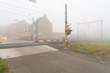 Foggy morning whit train