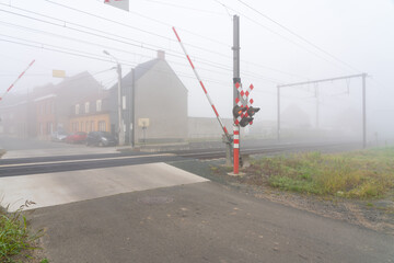 Foggy morning whit train