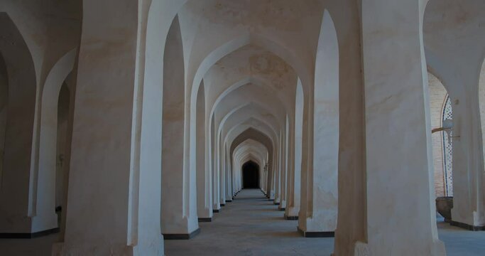 Bukhara city, Uzbekistan Kalyan Mosque inside. Column maze. 3 of 5