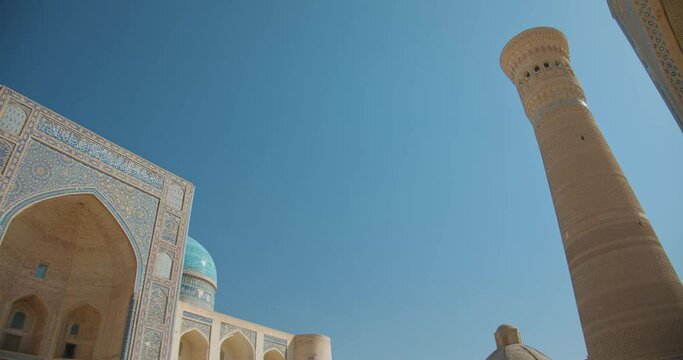 Bukhara city, Uzbekistan Kalyan Mosque, Kalon Minaret and Miri Arab Madrassah.