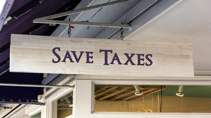 Street Sign Save Taxes