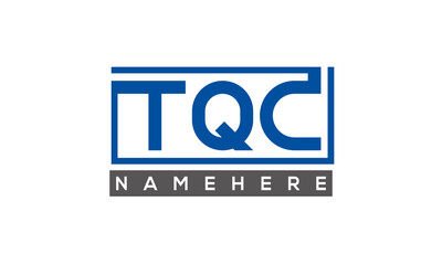 TQC Letters Logo With Rectangle Logo Vector