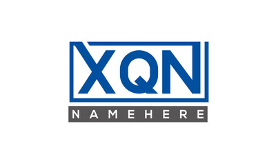 XQN Letters Logo With Rectangle Logo Vector