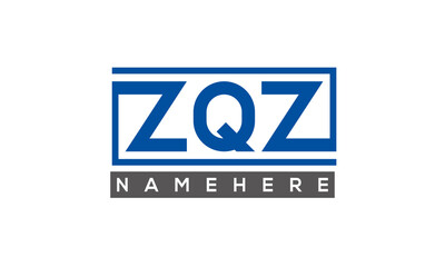 ZQZ Letters Logo With Rectangle Logo Vector