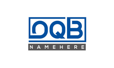 OQB Letters Logo With Rectangle Logo Vector