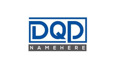 DQD Letters Logo With Rectangle Logo Vector