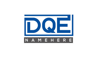 DQE Letters Logo With Rectangle Logo Vector