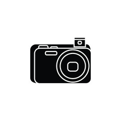 Simple vector illustration line art silhouette  camera  icon illustration . Isolated on white background.