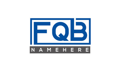 FQB Letters Logo With Rectangle Logo Vector