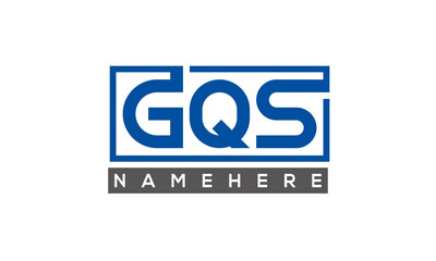 GQS Letters Logo With Rectangle Logo Vector