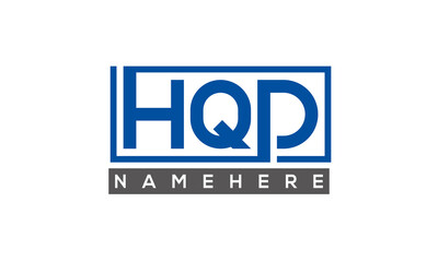 HQD Letters Logo With Rectangle Logo Vector