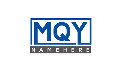 MQY Letters Logo With Rectangle Logo Vector