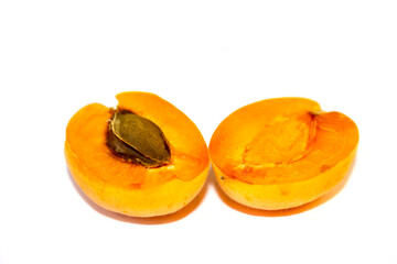 Isolated on white apricot background